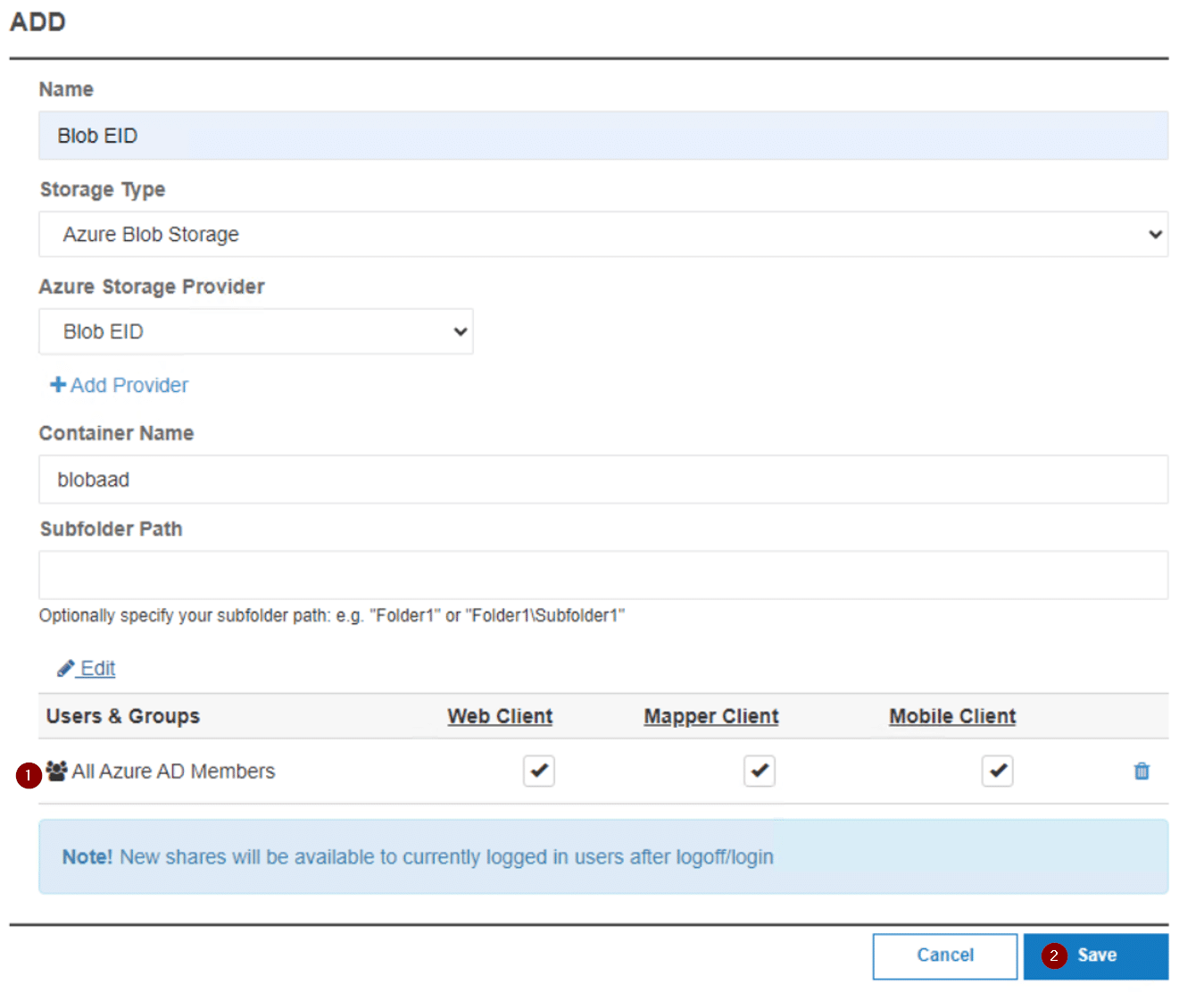 azure blob entra ID save